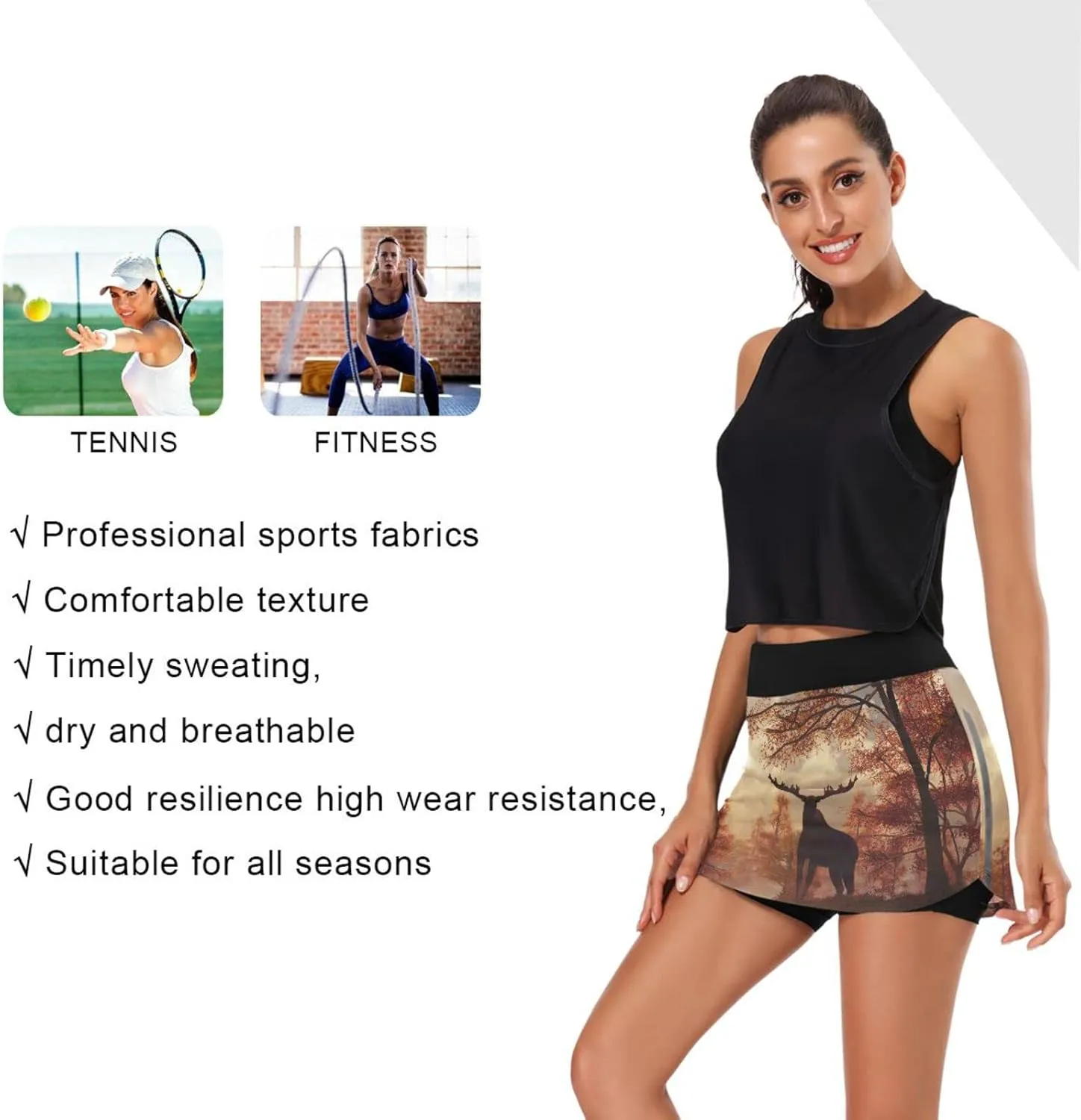 Women's Tennis Skirts Golf Athletic Skorts Mini Summer Running Short with Pocket
