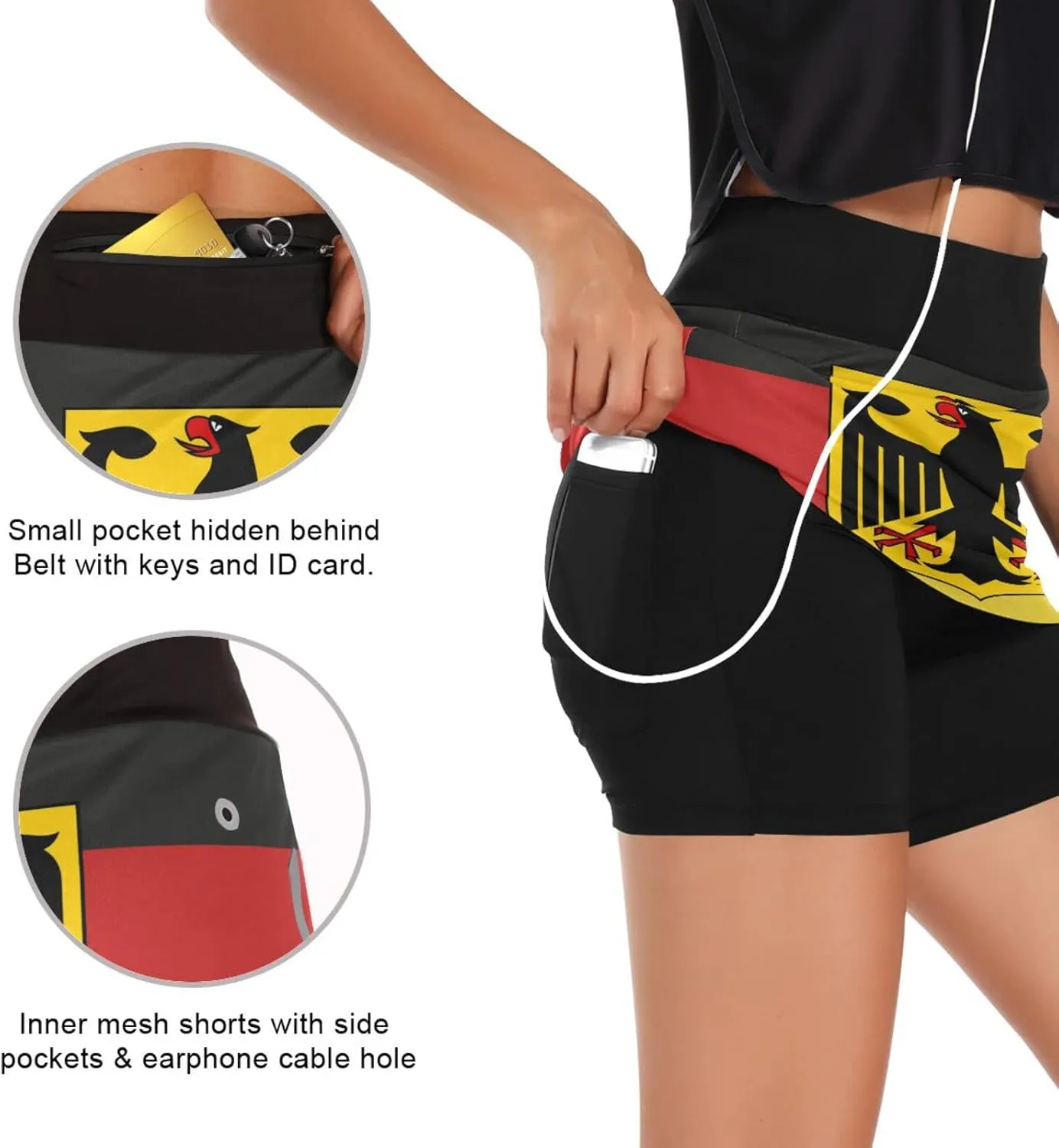 Women's Tennis Skirts Golf Athletic Skorts Mini Summer Running Short with Pocket