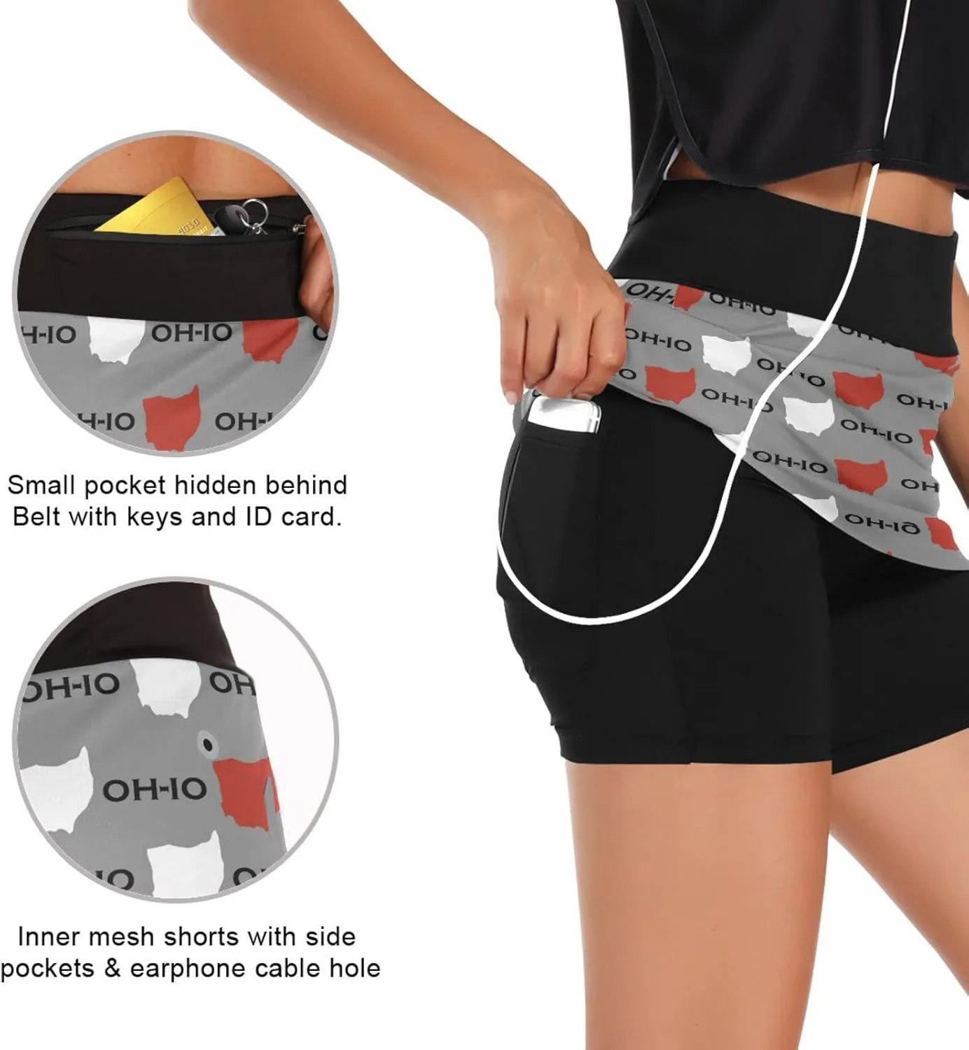 Women's Tennis Skirts Golf Athletic Skorts Mini Summer Running Short with Pocket