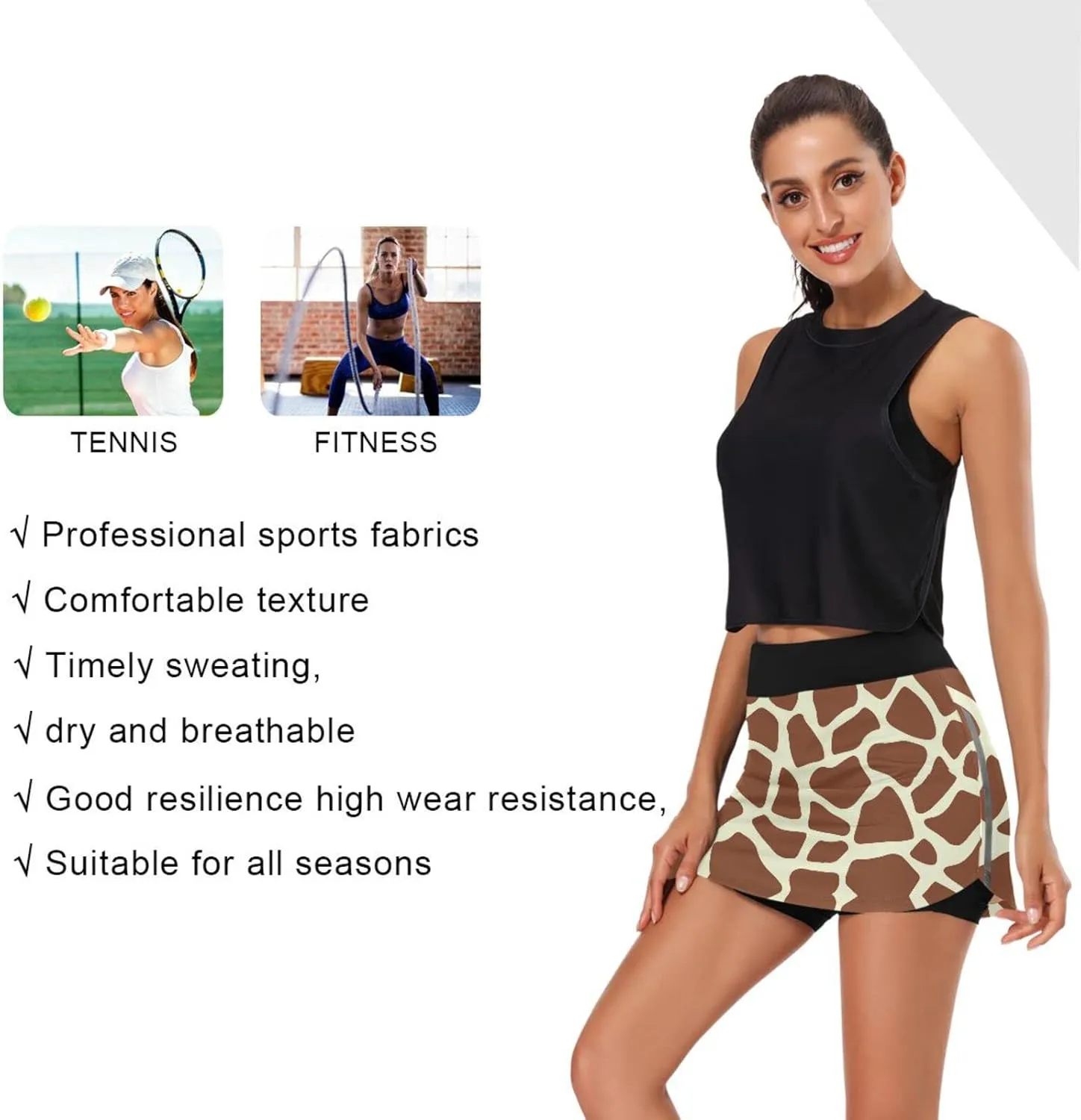 Women's Tennis Skirts Golf Athletic Skorts Mini Summer Running Short with Pocket