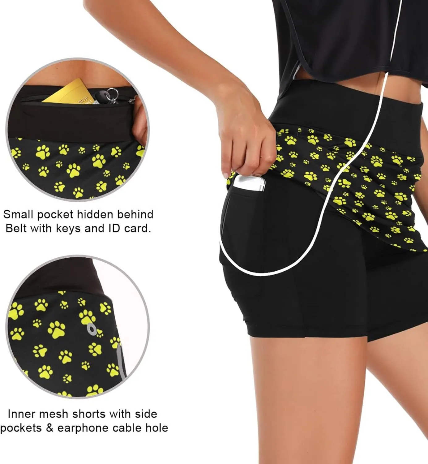 Women's Tennis Skirts Golf Athletic Skorts Mini Summer Running Short with Pocket