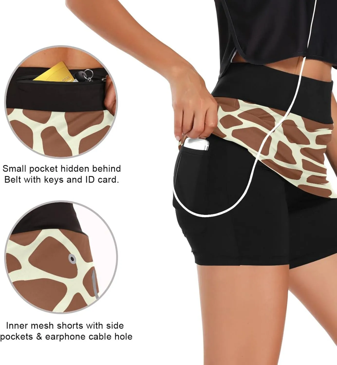 Women's Tennis Skirts Golf Athletic Skorts Mini Summer Running Short with Pocket