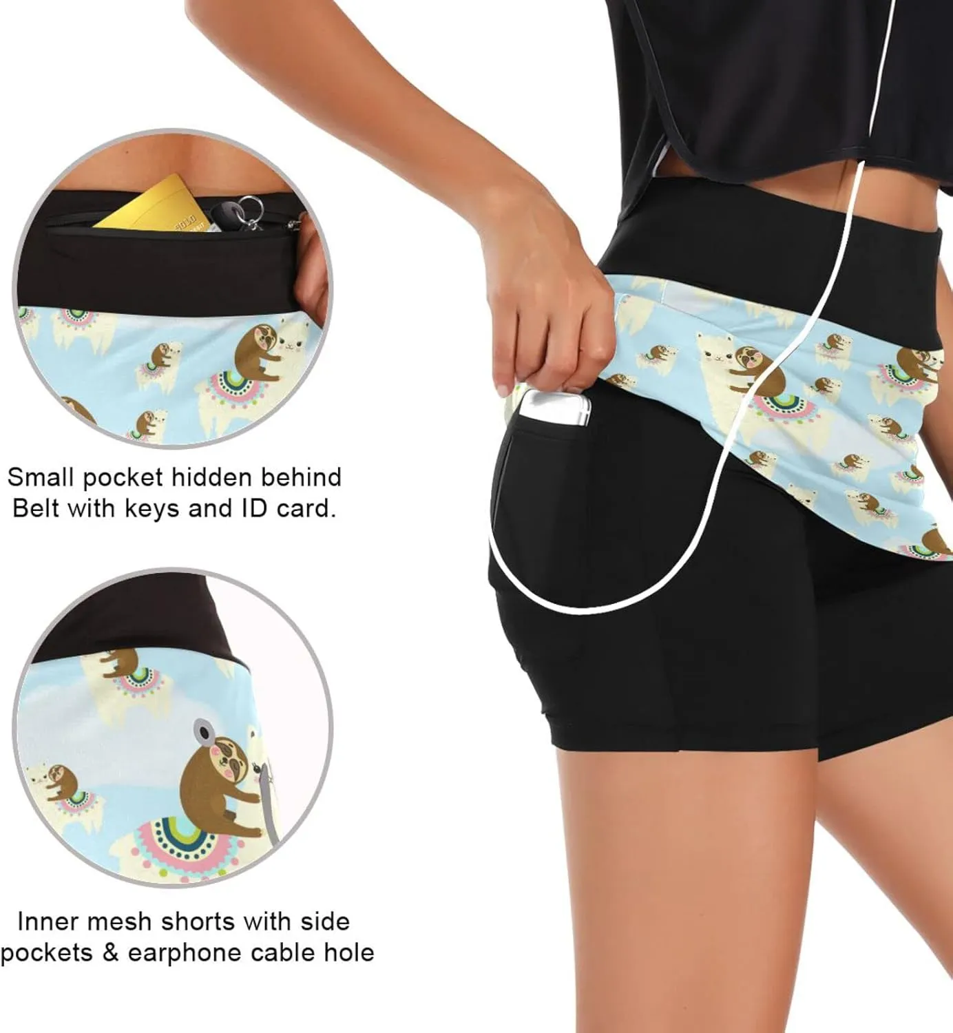 Women's Tennis Skirts Golf Athletic Skorts Mini Summer Running Short with Pocket