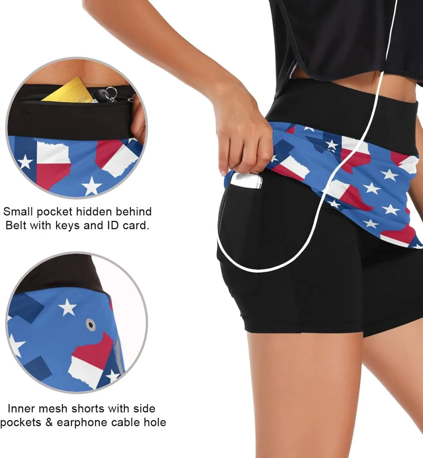 Women's Tennis Skirts Golf Athletic Skorts Mini Summer Running Short with Pocket