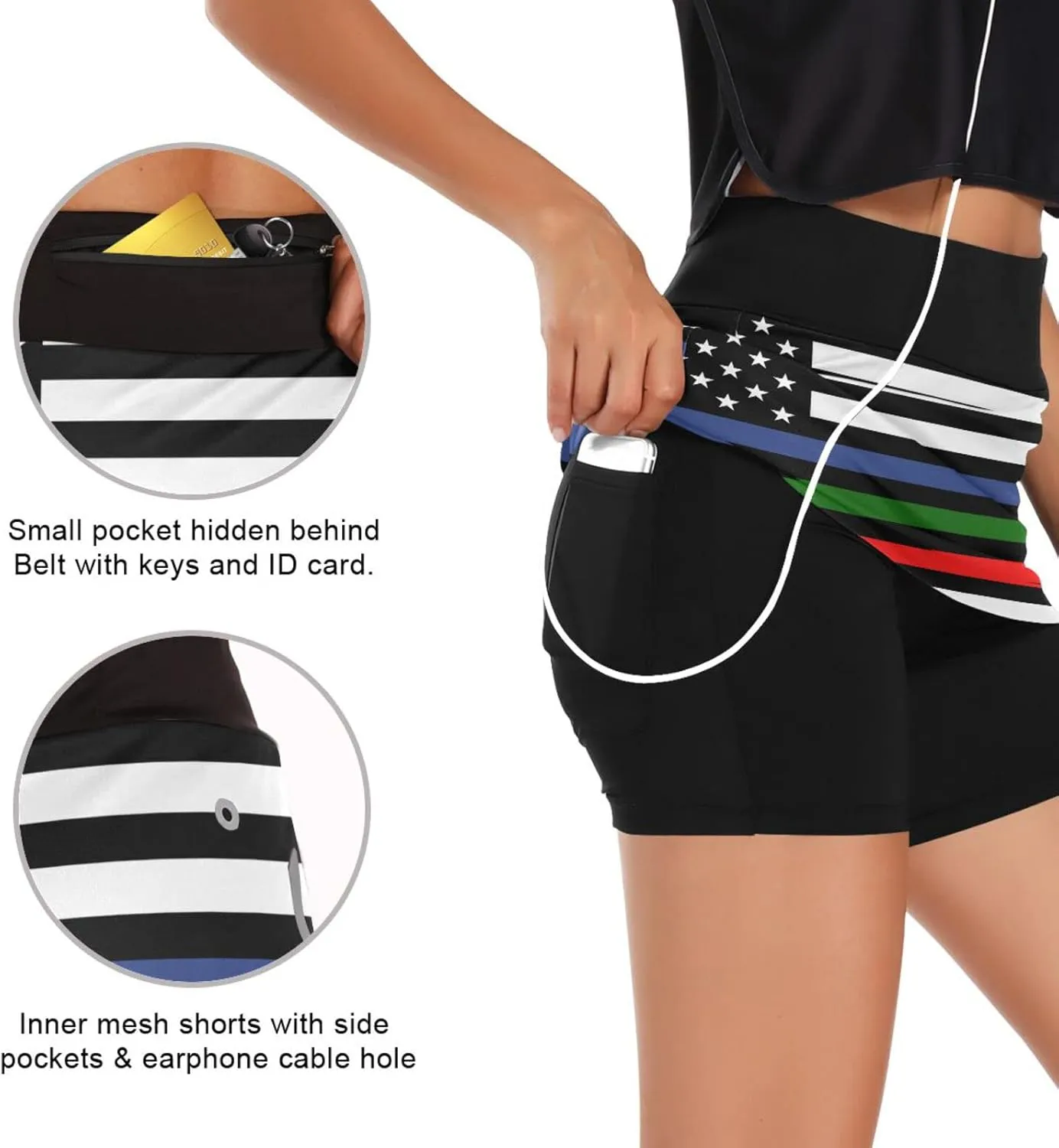 Women's Tennis Skirts Golf Athletic Skorts Mini Summer Running Short with Pocket