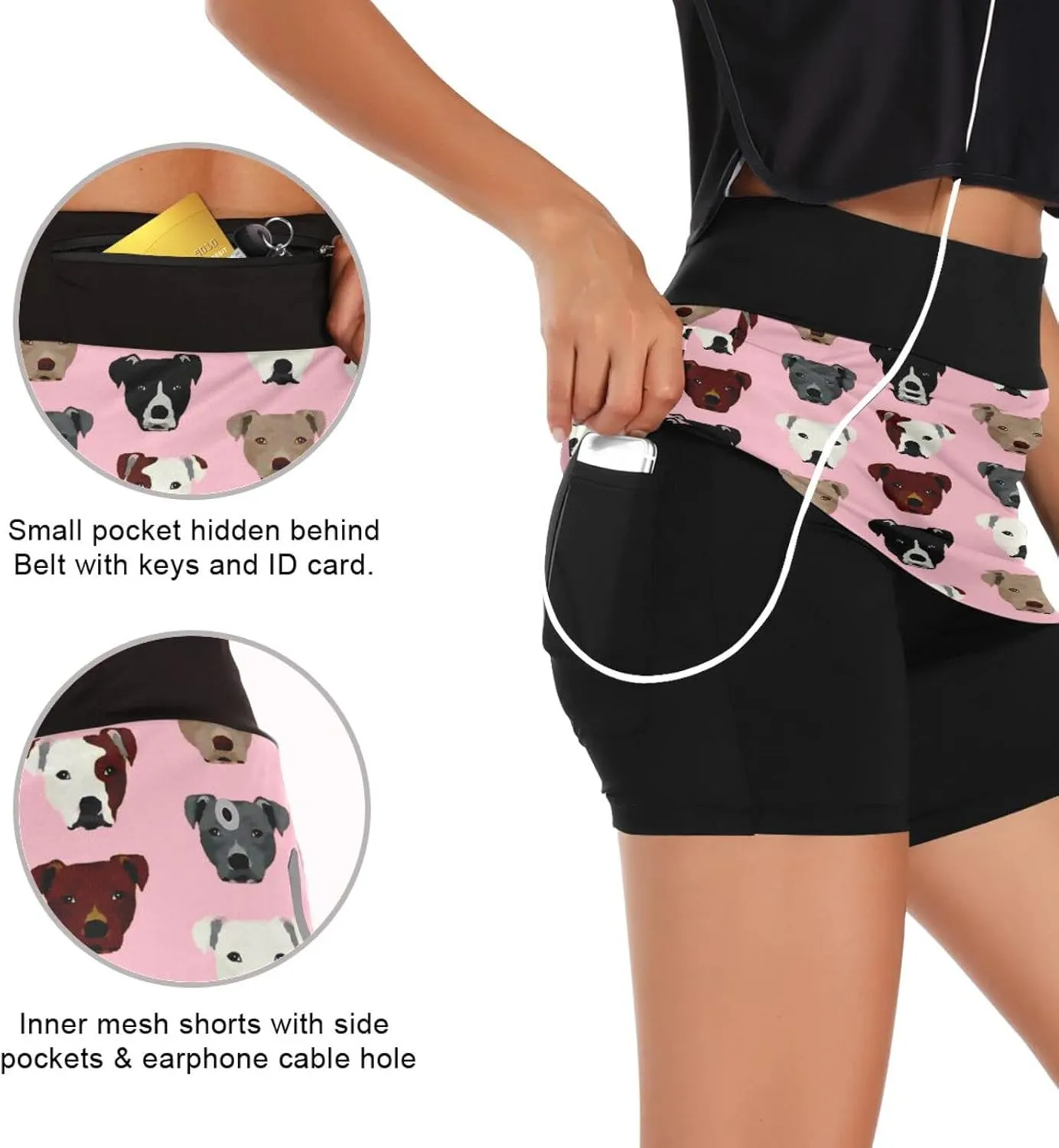 Women's Tennis Skirts Golf Athletic Skorts Mini Summer Running Short with Pocket