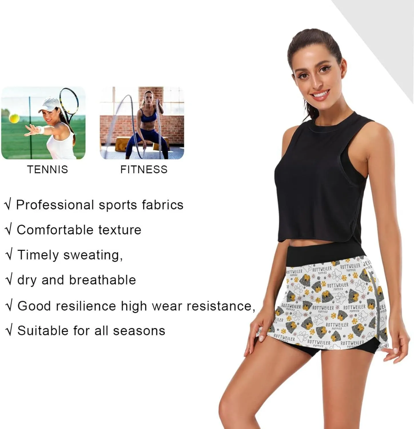 Women's Tennis Skirts Golf Athletic Skorts Mini Summer Running Short with Pocket