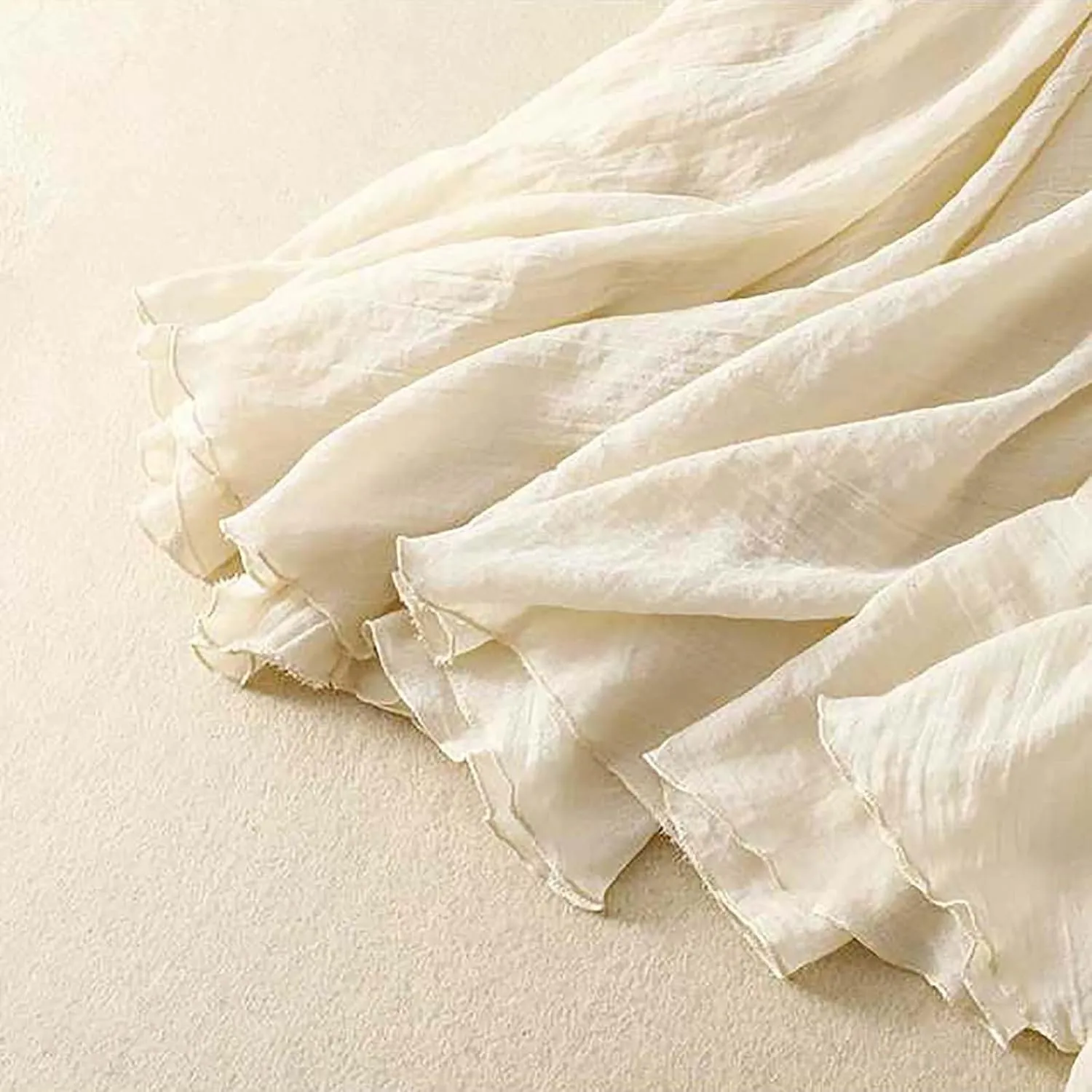 Women's Trendy Solid Ankle Ruffle Skirts Casual High Waist Elastic Midi Skirt Loose Pleated Flowy Hem Lounge Skirt