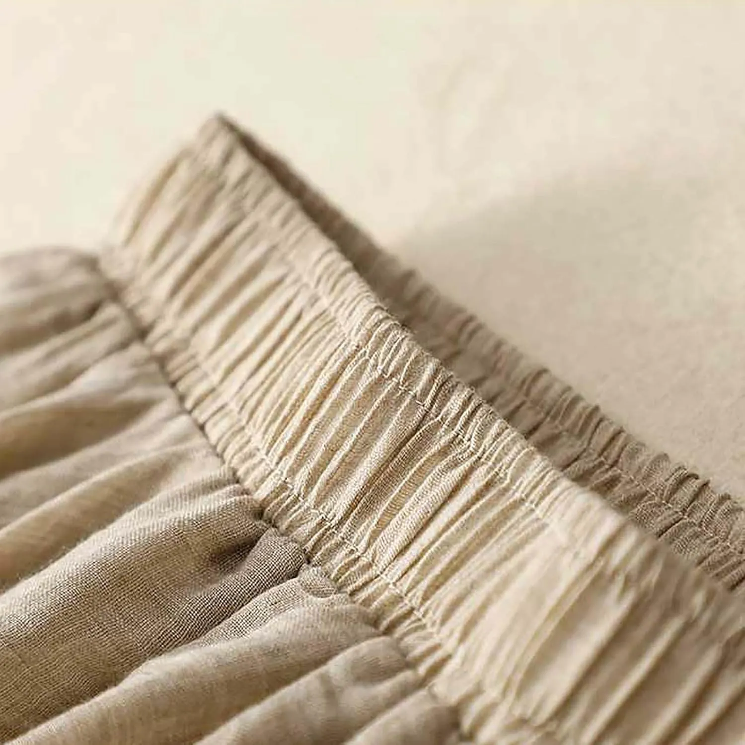 Women's Trendy Solid Ankle Ruffle Skirts Casual High Waist Elastic Midi Skirt Loose Pleated Flowy Hem Lounge Skirt