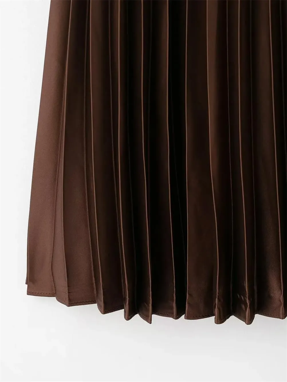 Women's Wide Pleated High Waist Midi Skirt