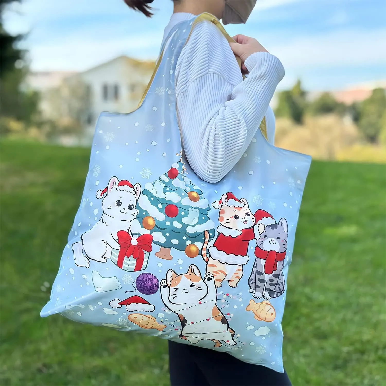 Wrapables Christmas Holiday AllyBag Collection Reusable Shopping Bag