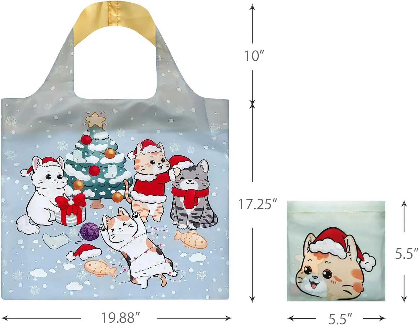 Wrapables Christmas Holiday AllyBag Collection Reusable Shopping Bag
