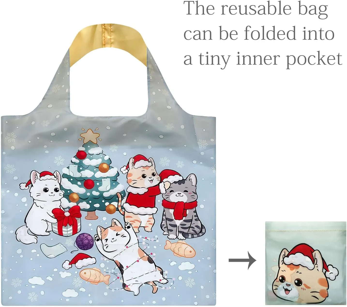 Wrapables Christmas Holiday AllyBag Collection Reusable Shopping Bag