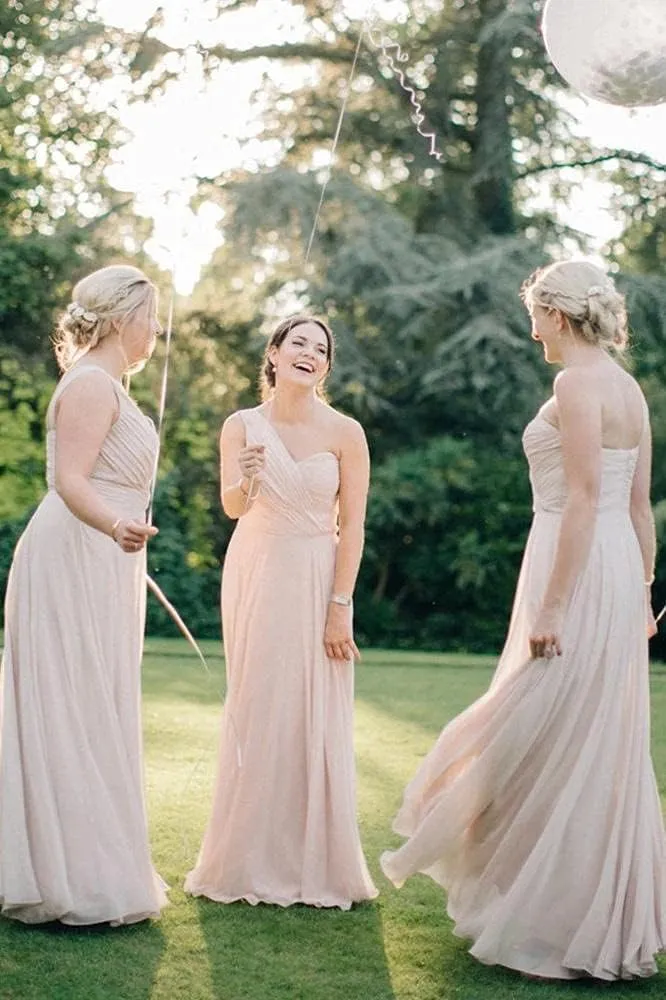 XYAYE One Shoulder Chiffon Bridesmaid Dresses with Slit Maxi Long Formal Dresses for Women Party XY014