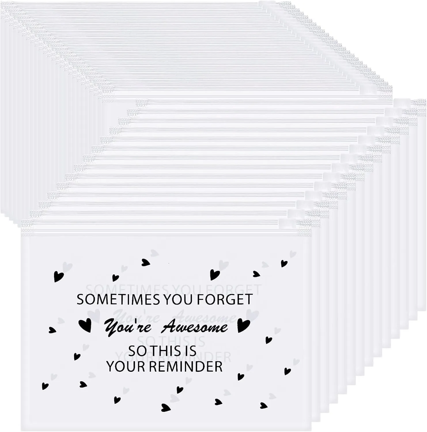 Yaomiao 150 Pcs Inspirational Gifts for Women, Mother's Day Swag Bags Items, Bulk EVA Cosmetic Makeup Bag Employee Appreciation Gifts for Her Nurse Coworkers(You're Awesome)