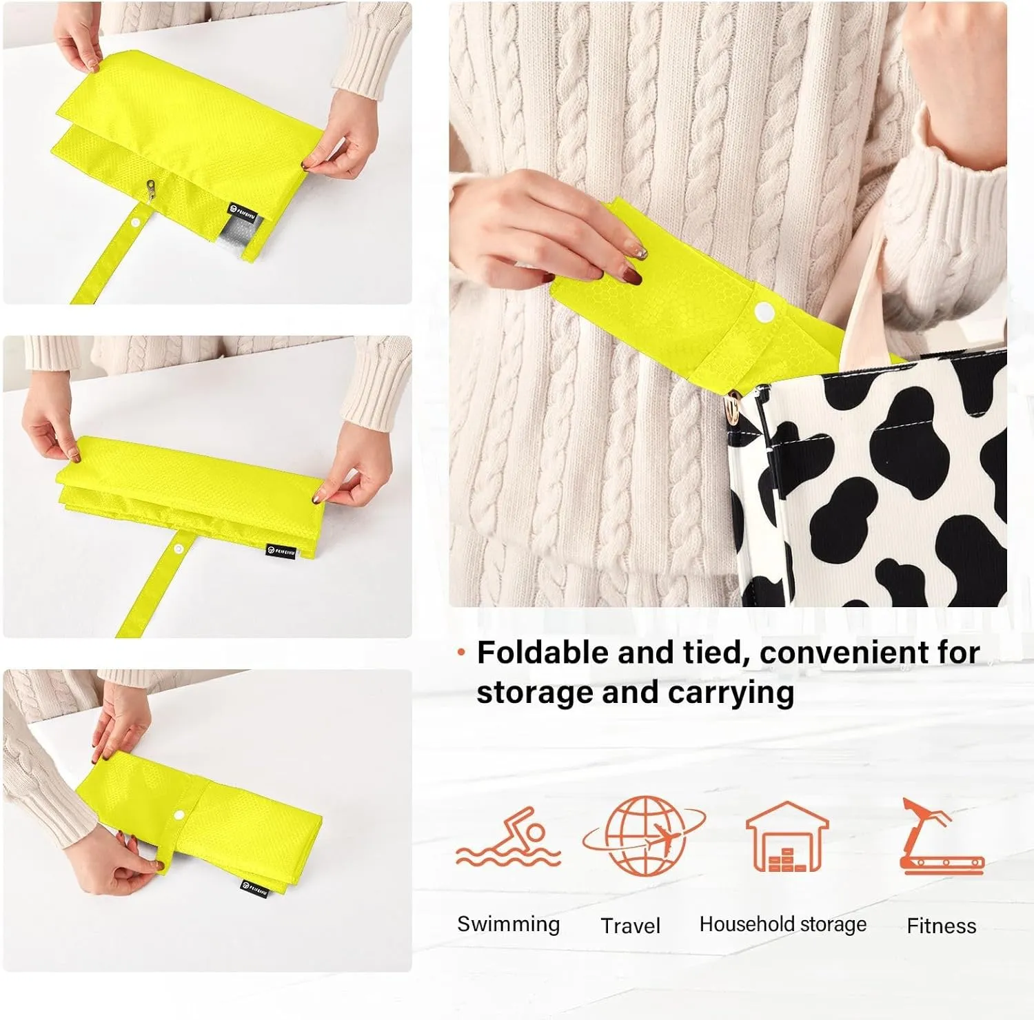 Yellow Solid Color Pure Plain 3 Set Travel Packing Cubes For Suitcases, Foldable, Garment Bag Closet Storage, Luggage Space Saver, Luggages Management Personnel