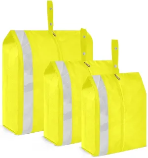 Yellow Solid Color Pure Plain 3 Set Travel Packing Cubes For Suitcases, Foldable, Garment Bag Closet Storage, Luggage Space Saver, Luggages Management Personnel