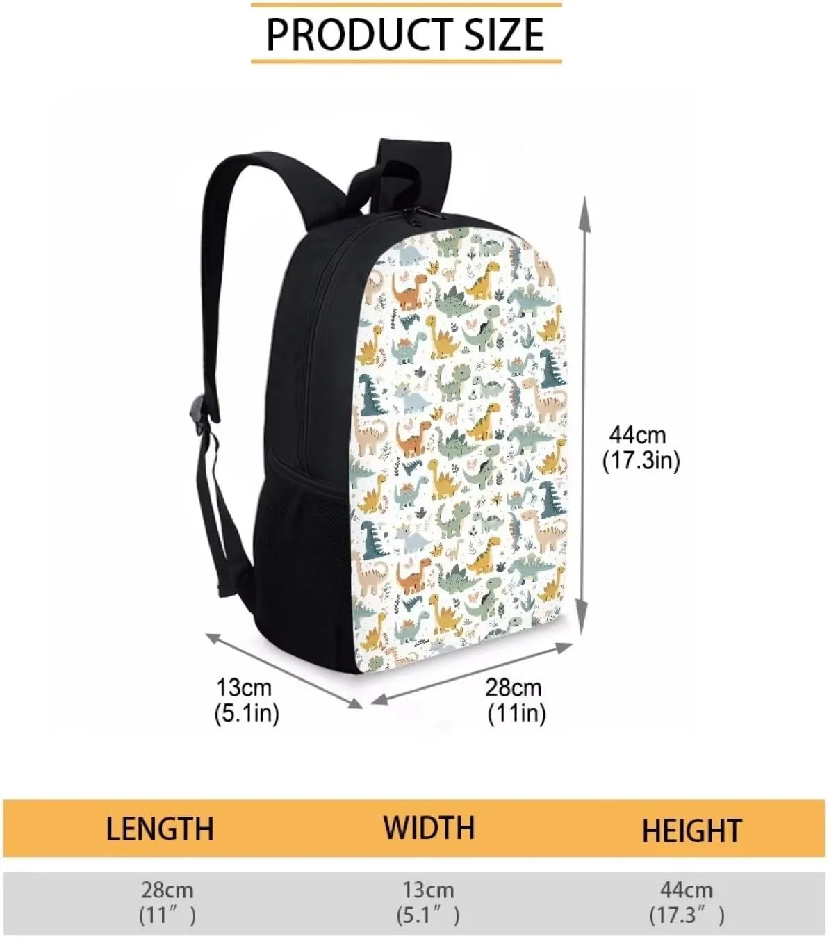Ystardream Bookbags for 6th Grade Boys Cartoon Dinosaur Backpack for Girls Middle School Bag for 8-10 14-16 Kids Child Bookbag High Schoolbag 17 Inch Bag Packs Back to School Rucksack Travel Bag